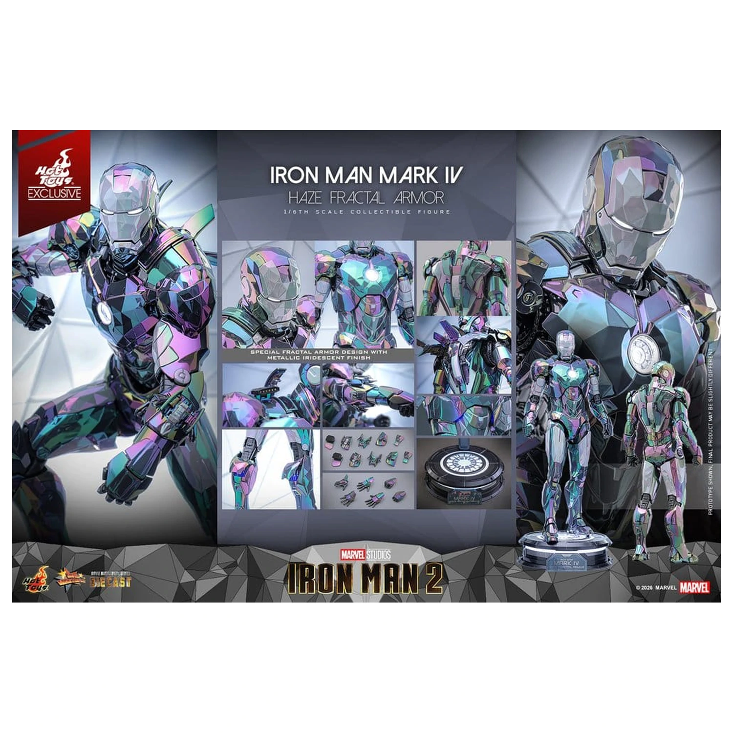 Iron Man 2 Action Figure 1/6 Iron Man Mark IV (Haze Fractal Armor) 33 cm product photo