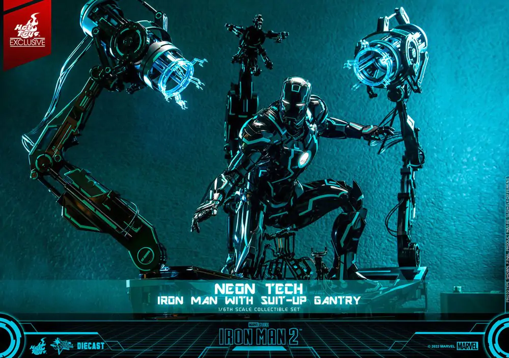 Iron Man 2 Action Figure 1/6 Neon Tech Iron Man with Suit-Up Gantry 32 cm termékfotó