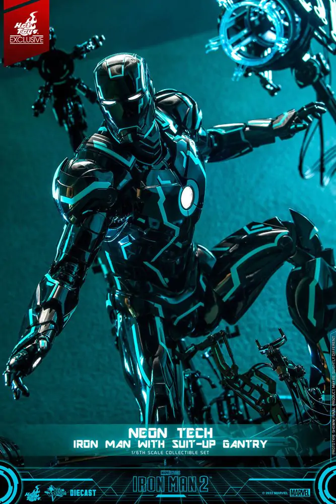 Iron Man 2 Action Figure 1/6 Neon Tech Iron Man with Suit-Up Gantry 32 cm termékfotó