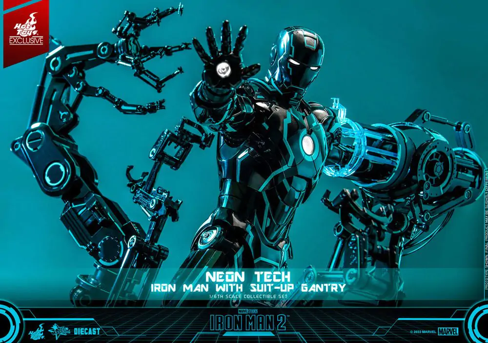 Iron Man 2 Action Figure 1/6 Neon Tech Iron Man with Suit-Up Gantry 32 cm termékfotó