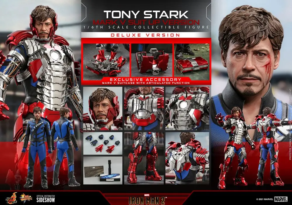 Iron Man 2 Movie Masterpiece Action Figure 1/6 Tony Stark (Mark V Suit Up Version) Deluxe 31 cm termékfotó