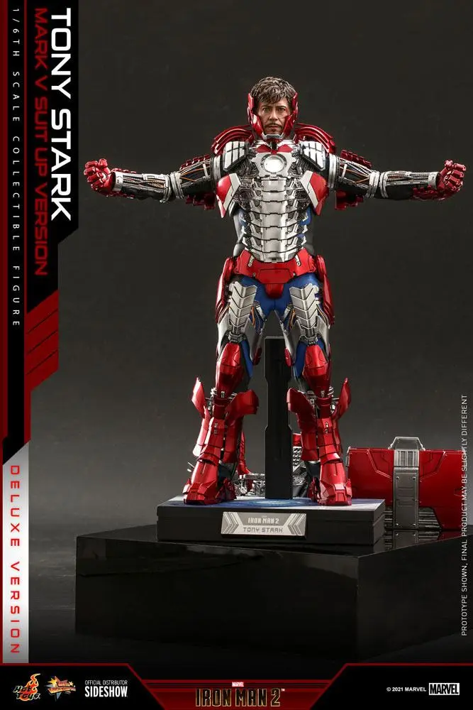 Iron Man 2 Movie Masterpiece Action Figure 1/6 Tony Stark (Mark V Suit Up Version) Deluxe 31 cm termékfotó