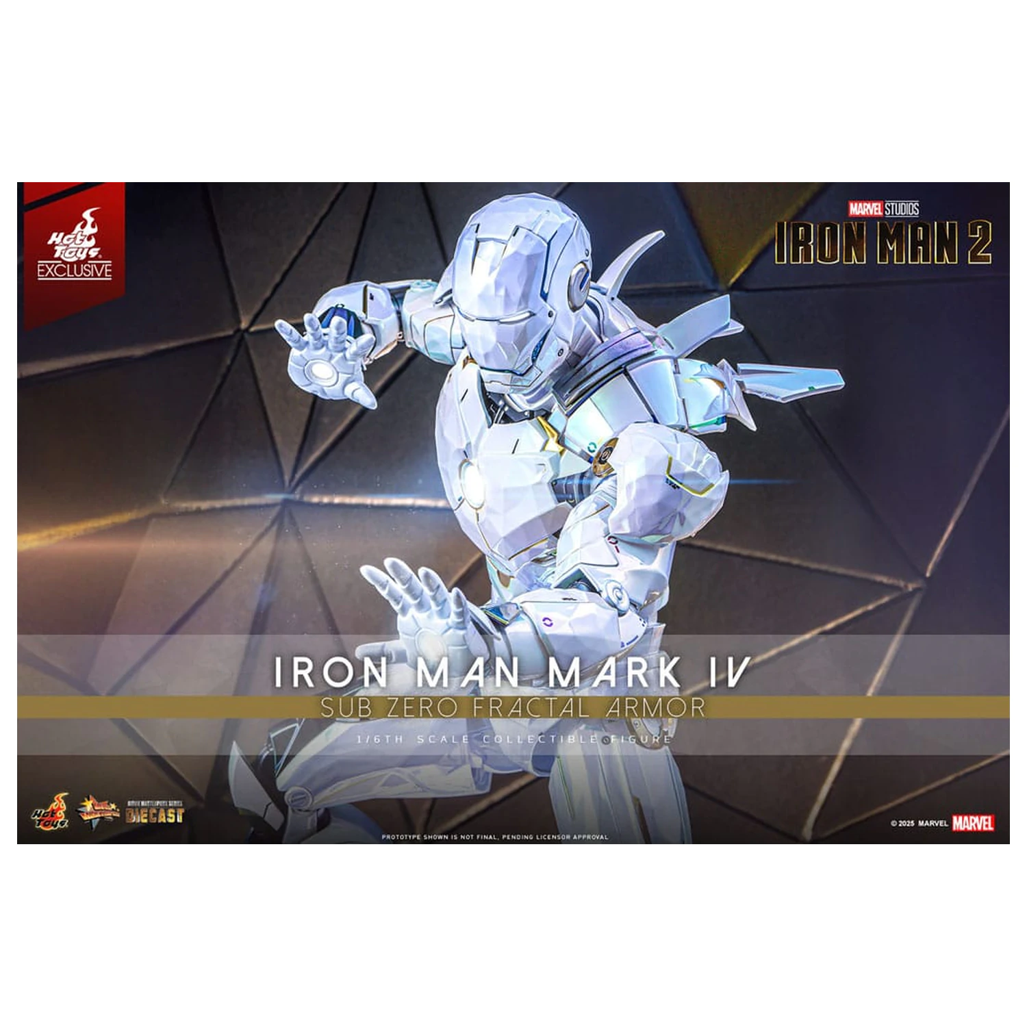 Iron Man 2 Movie Masterpiece Diecast Action Figure 1/6 Iron Man Mark IV (Sub-Zero Fractal Armor) Hot Toys Exclusive 33 cm product photo