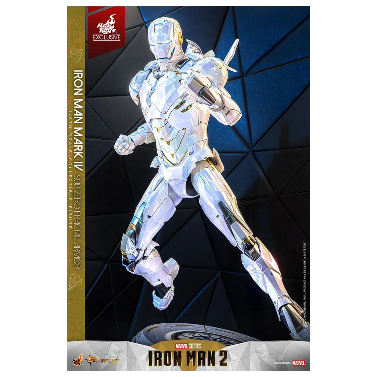 Iron Man 2 Movie Masterpiece Diecast Action Figure 1/6 Iron Man Mark IV (Sub-Zero Fractal Armor) Hot Toys Exclusive 33 cm product photo