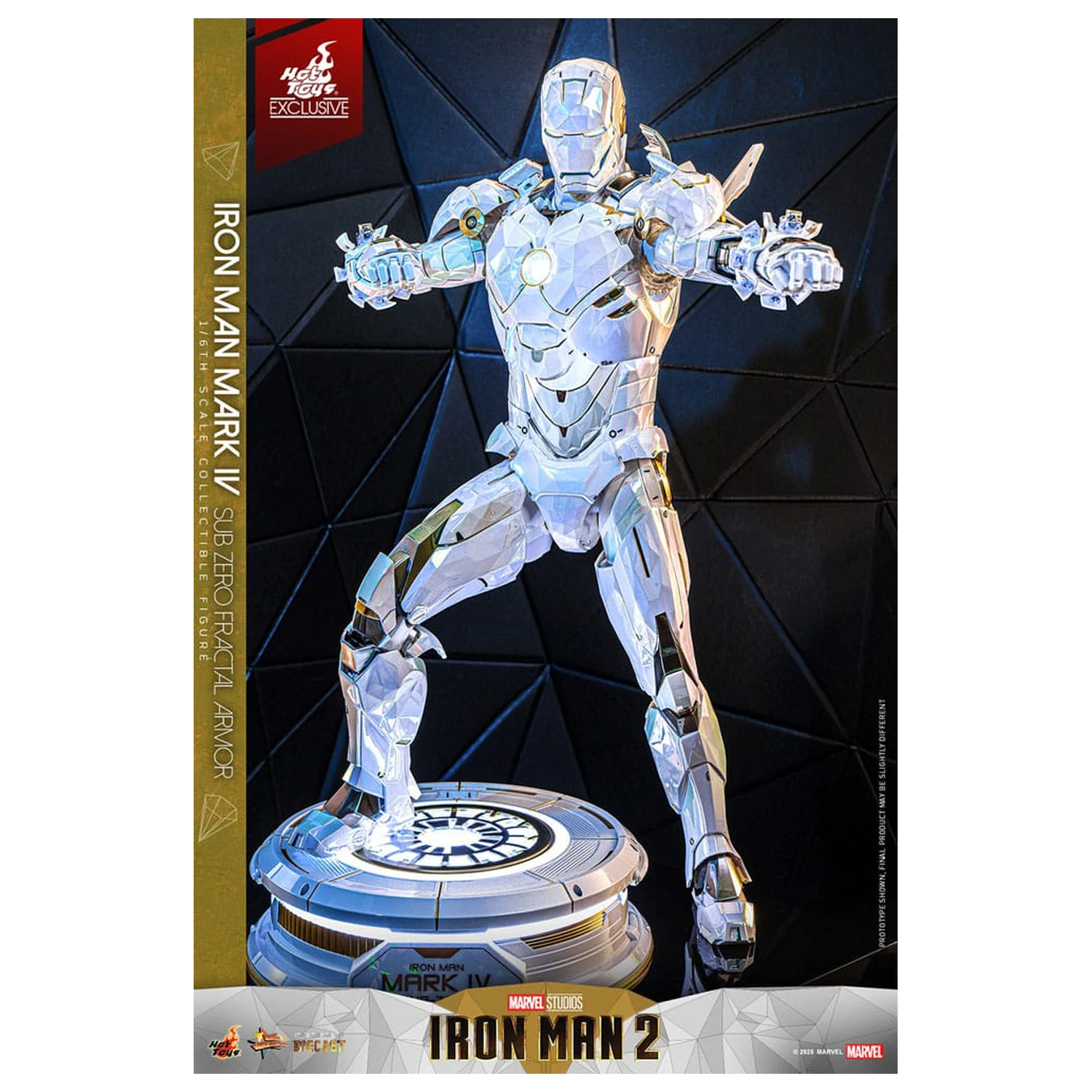 Iron Man 2 Movie Masterpiece Diecast Action Figure 1/6 Iron Man Mark IV (Sub-Zero Fractal Armor) Hot Toys Exclusive 33 cm product photo