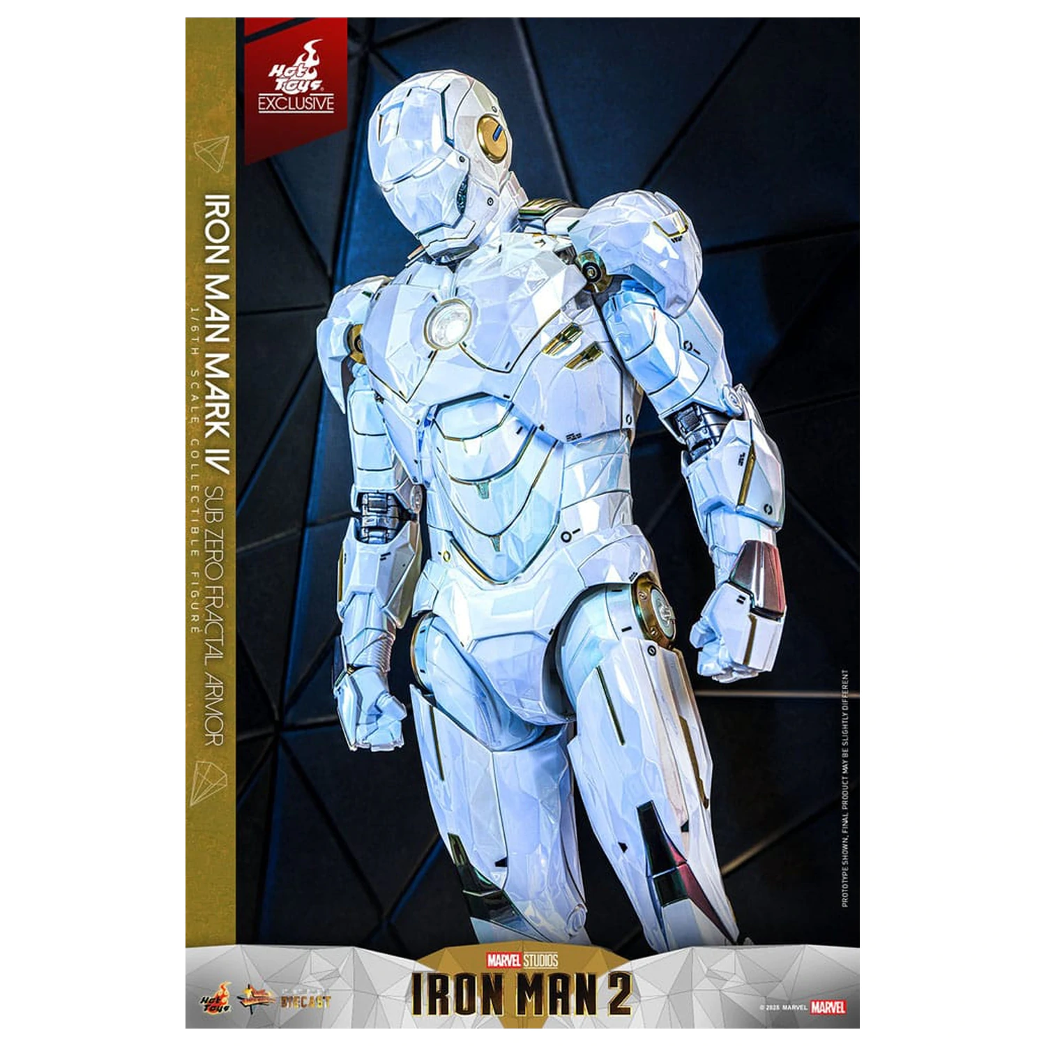 Iron Man 2 Movie Masterpiece Diecast Action Figure 1/6 Iron Man Mark IV (Sub-Zero Fractal Armor) Hot Toys Exclusive 33 cm product photo