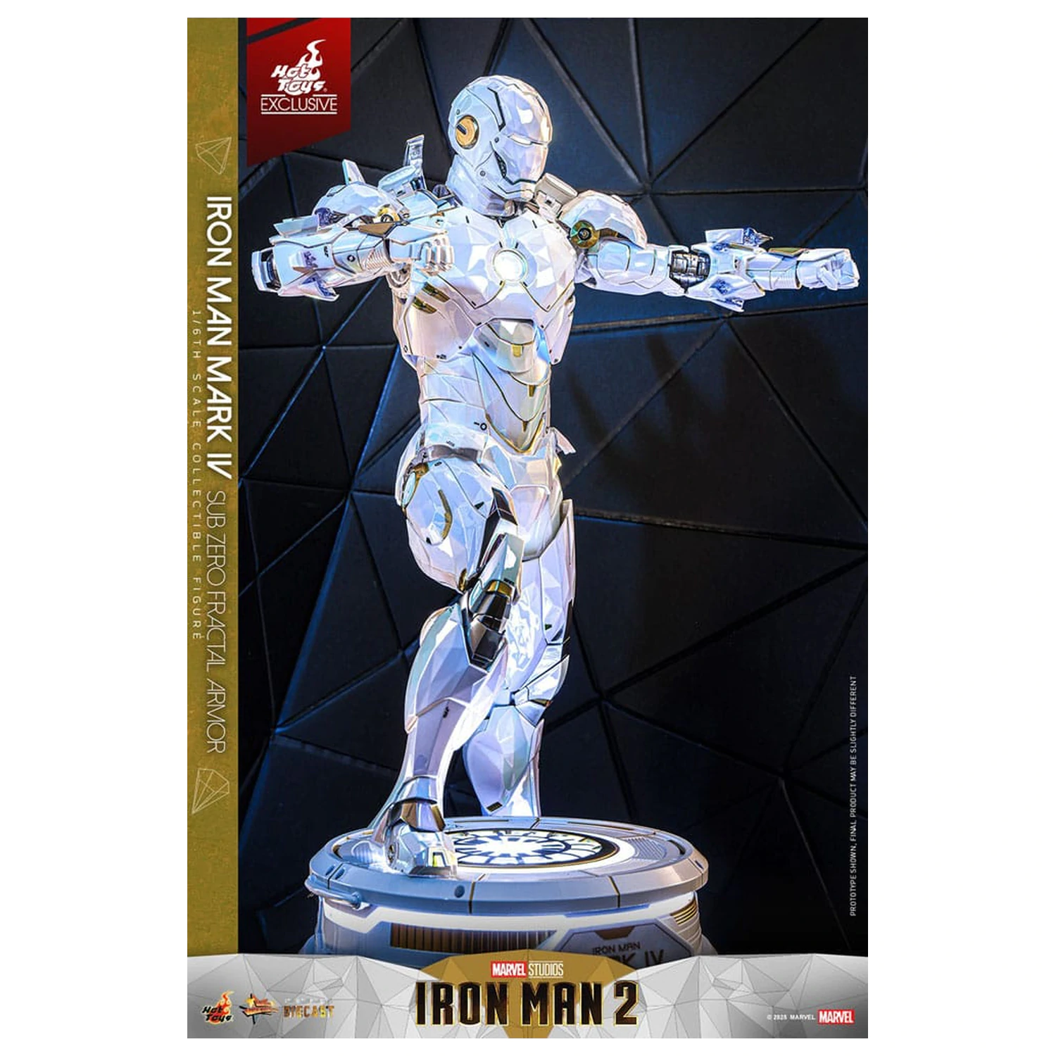 Iron Man 2 Movie Masterpiece Diecast Action Figure 1/6 Iron Man Mark IV (Sub-Zero Fractal Armor) Hot Toys Exclusive 33 cm product photo
