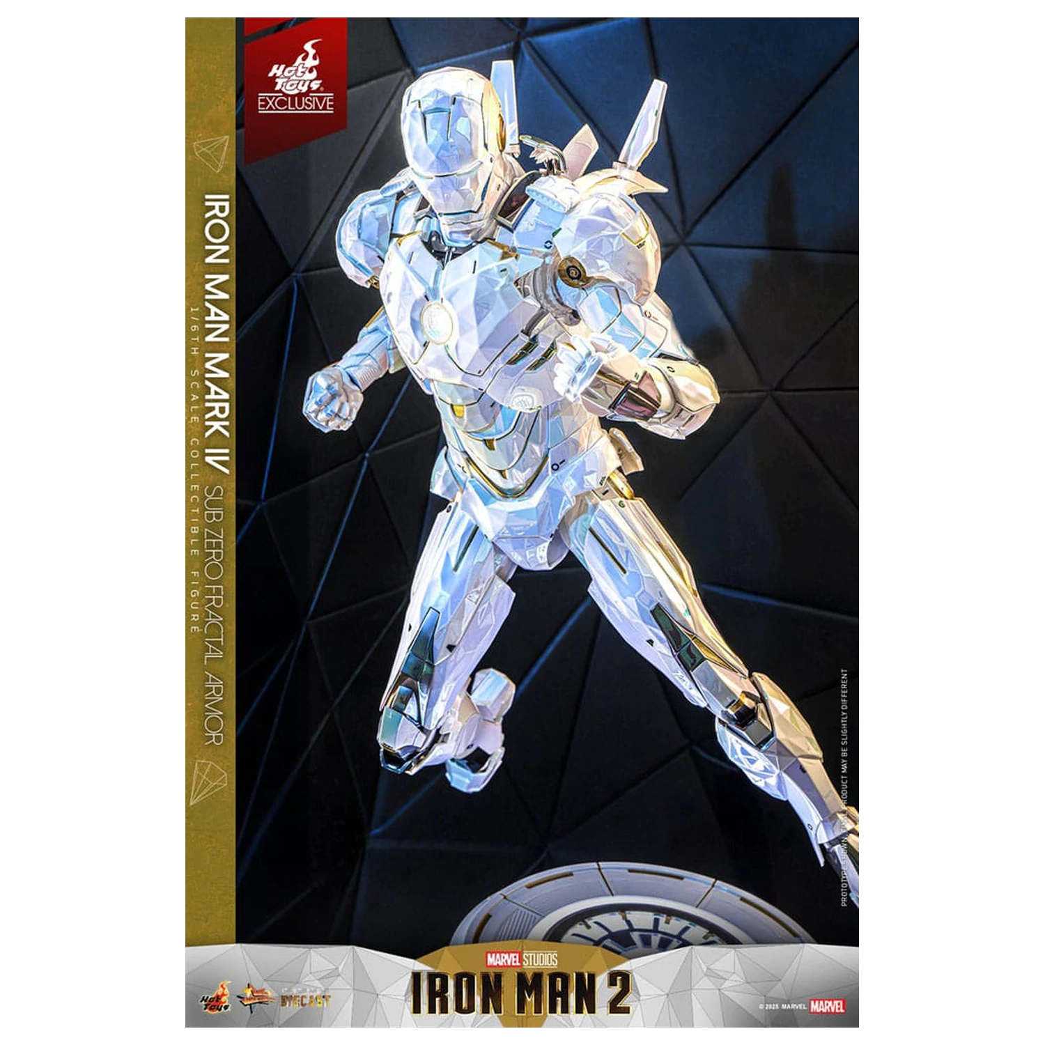 Iron Man 2 Movie Masterpiece Diecast Action Figure 1/6 Iron Man Mark IV (Sub-Zero Fractal Armor) Hot Toys Exclusive 33 cm product photo