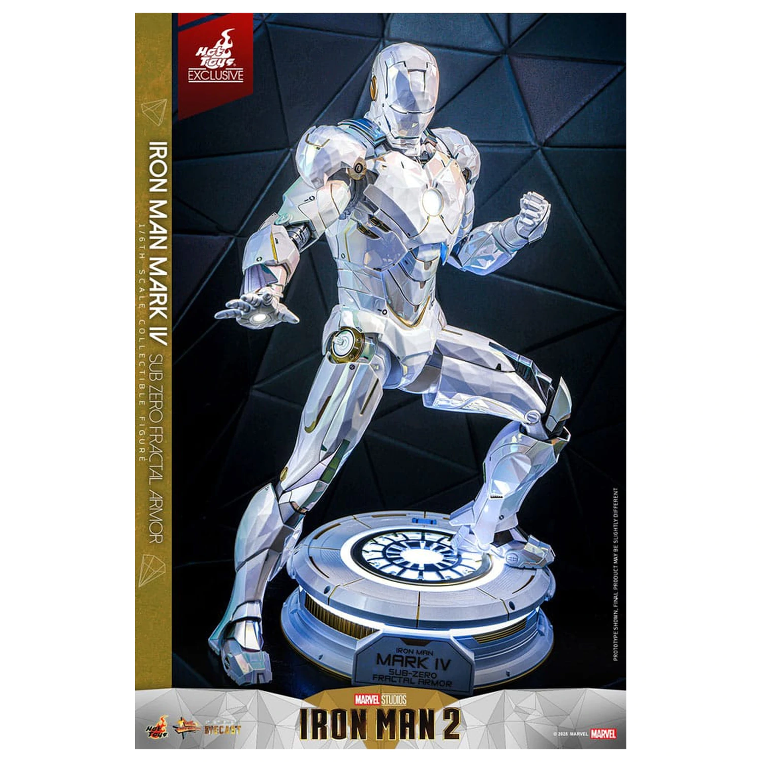 Iron Man 2 Movie Masterpiece Diecast Action Figure 1/6 Iron Man Mark IV (Sub-Zero Fractal Armor) Hot Toys Exclusive 33 cm product photo