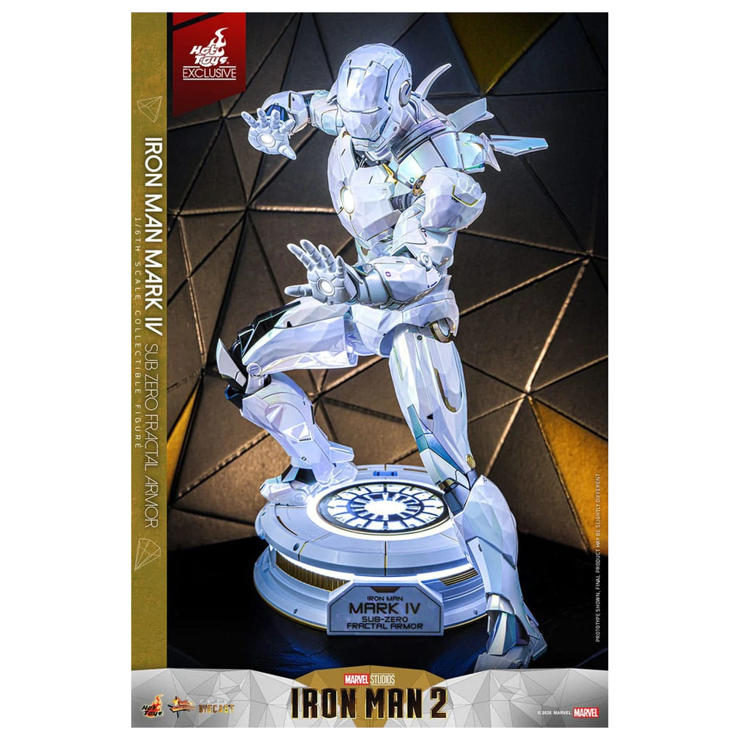 Iron Man 2 Movie Masterpiece Diecast Action Figure 1/6 Iron Man Mark IV (Sub-Zero Fractal Armor) Hot Toys Exclusive 33 cm product photo