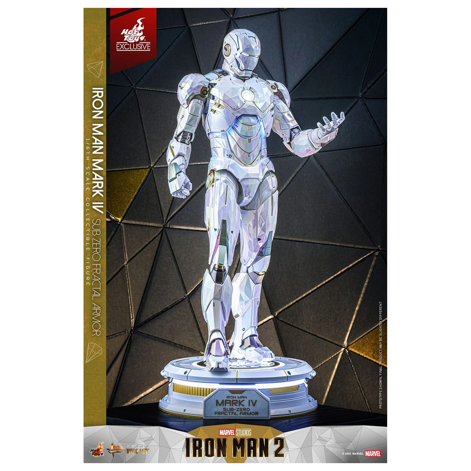 Iron Man 2 Movie Masterpiece Diecast Action Figure 1/6 Iron Man Mark IV (Sub-Zero Fractal Armor) Hot Toys Exclusive 33 cm product photo