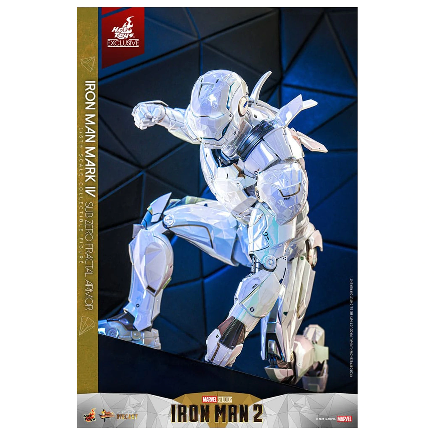 Iron Man 2 Movie Masterpiece Diecast Action Figure 1/6 Iron Man Mark IV (Sub-Zero Fractal Armor) Hot Toys Exclusive 33 cm product photo