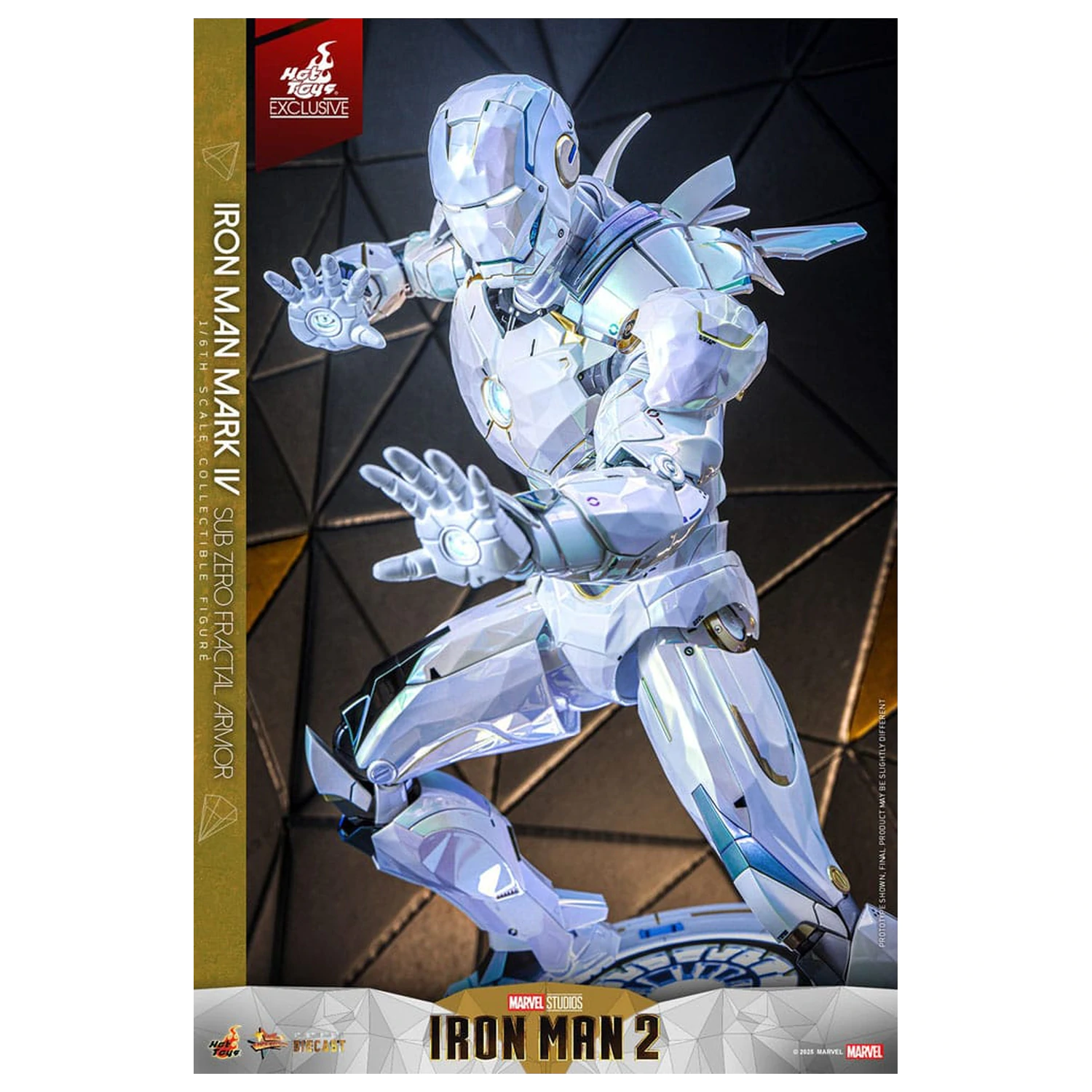 Iron Man 2 Movie Masterpiece Diecast Action Figure 1/6 Iron Man Mark IV (Sub-Zero Fractal Armor) Hot Toys Exclusive 33 cm product photo