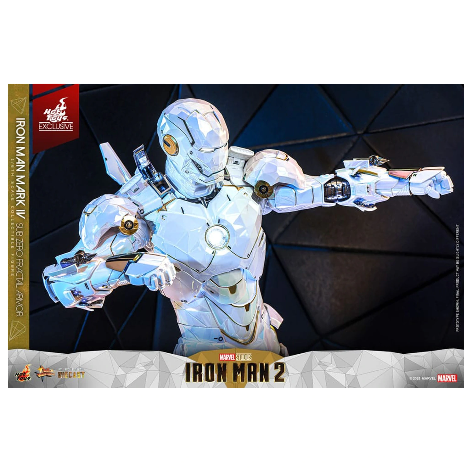 Iron Man 2 Movie Masterpiece Diecast Action Figure 1/6 Iron Man Mark IV (Sub-Zero Fractal Armor) Hot Toys Exclusive 33 cm product photo