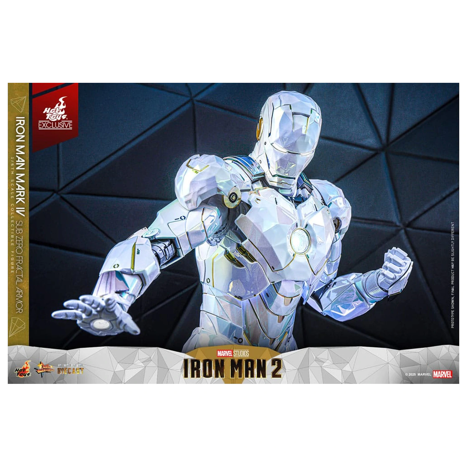 Iron Man 2 Movie Masterpiece Diecast Action Figure 1/6 Iron Man Mark IV (Sub-Zero Fractal Armor) Hot Toys Exclusive 33 cm product photo