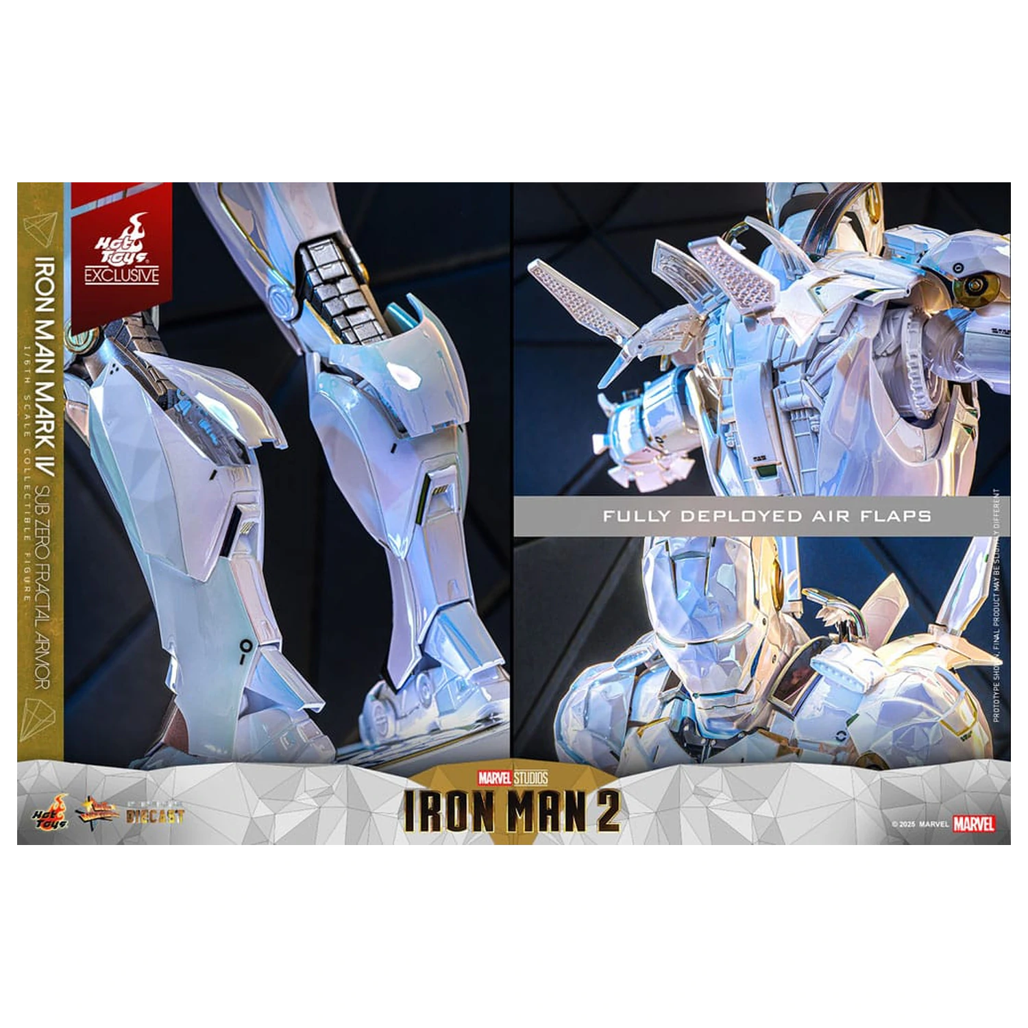 Iron Man 2 Movie Masterpiece Diecast Action Figure 1/6 Iron Man Mark IV (Sub-Zero Fractal Armor) Hot Toys Exclusive 33 cm product photo