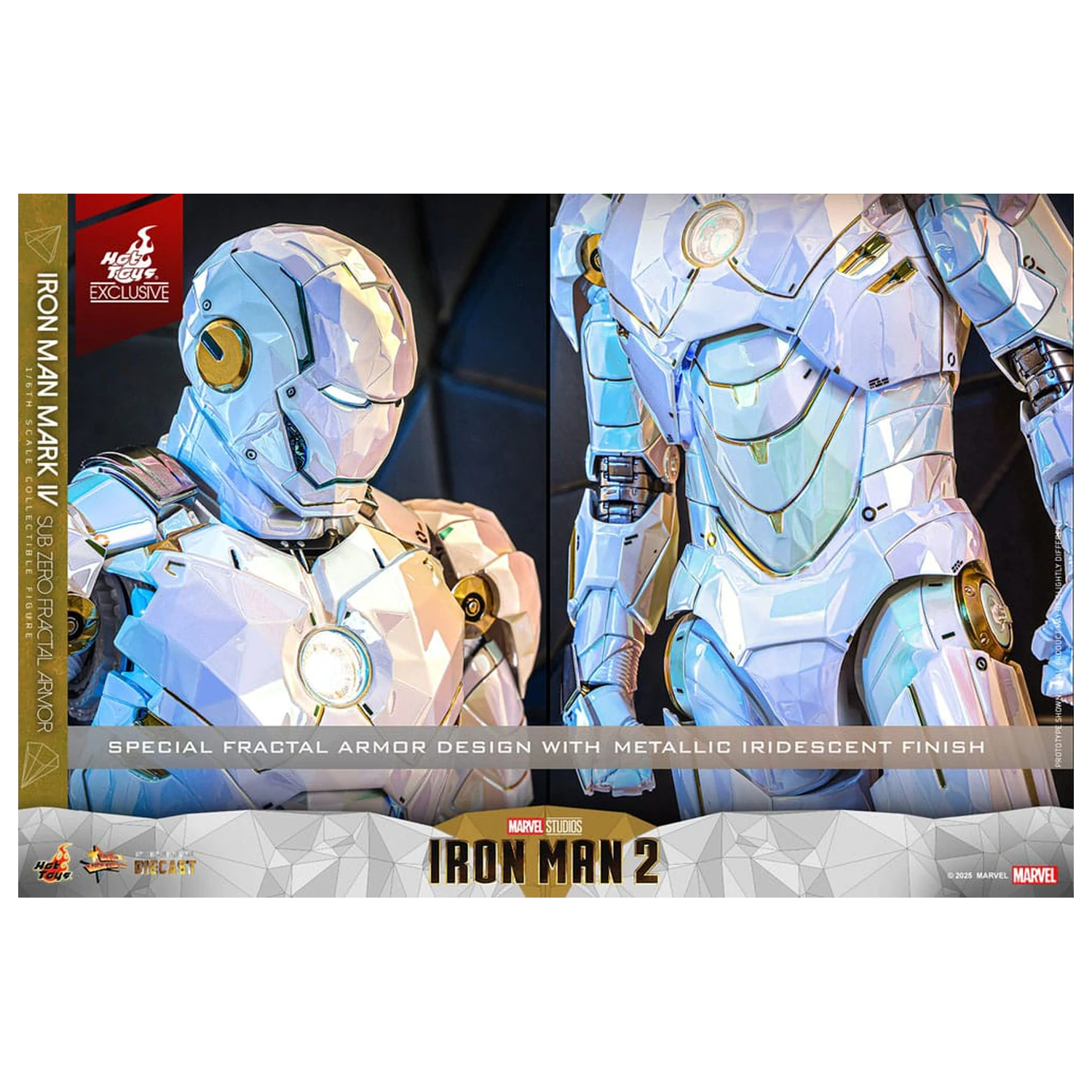 Iron Man 2 Movie Masterpiece Diecast Action Figure 1/6 Iron Man Mark IV (Sub-Zero Fractal Armor) Hot Toys Exclusive 33 cm product photo