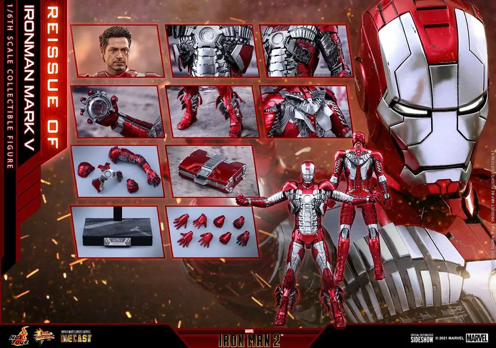Iron Man 2 Movie Masterpiece Series Diecast Action Figure 1/6 Iron Man Mark V 32 cm product photo
