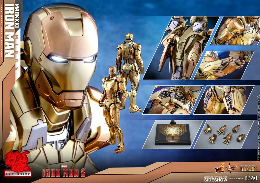 Iron Man 3 Movie Masterpiece Action Figure 1/6 Iron Man Mark XXI Midas Hot Toys Exclusive 32 cm product photo