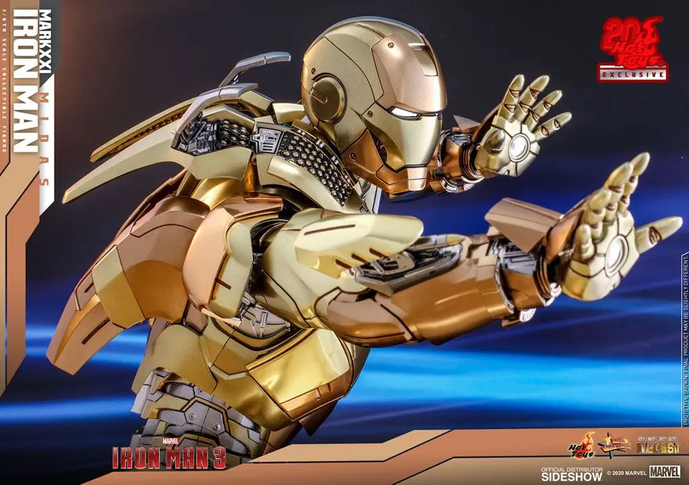 Iron Man 3 Movie Masterpiece Action Figure 1/6 Iron Man Mark XXI Midas Hot Toys Exclusive 32 cm product photo