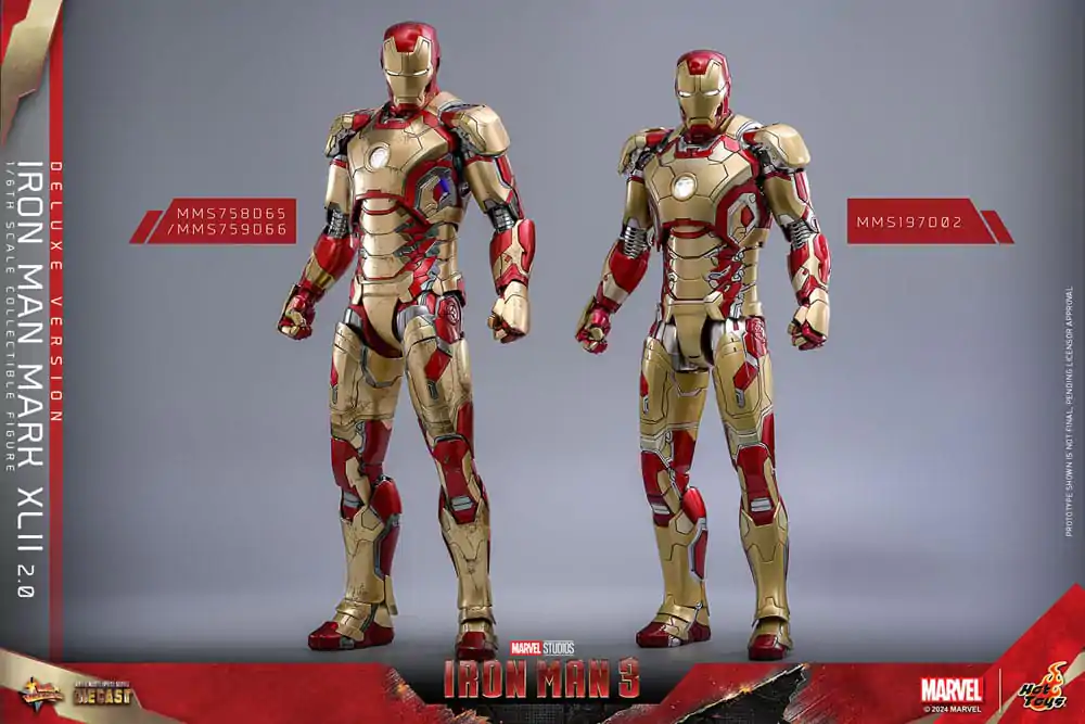 Iron Man 3 Movie Masterpiece Diecast Action Figure 1/6 Iron Man Mark XLII (2.0) Deluxe 32 cm termékfotó