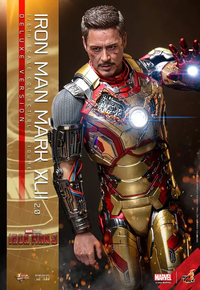 Iron Man 3 Movie Masterpiece Diecast Action Figure 1/6 Iron Man Mark XLII (2.0) Deluxe 32 cm termékfotó