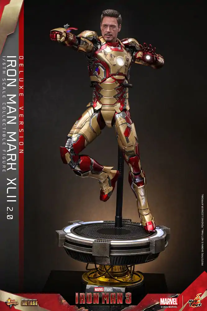 Iron Man 3 Movie Masterpiece Diecast Action Figure 1/6 Iron Man Mark XLII (2.0) Deluxe 32 cm termékfotó