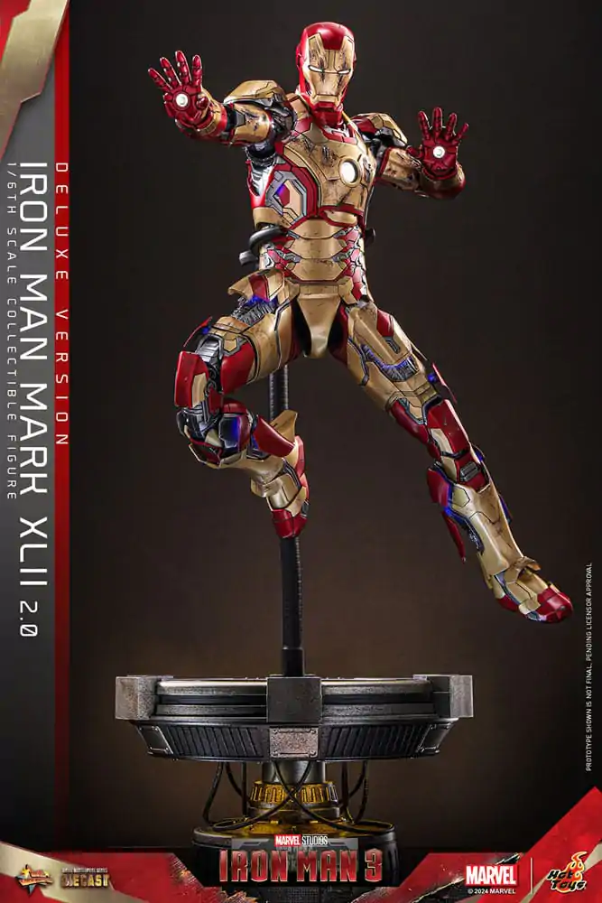 Iron Man 3 Movie Masterpiece Diecast Action Figure 1/6 Iron Man Mark XLII (2.0) Deluxe 32 cm termékfotó