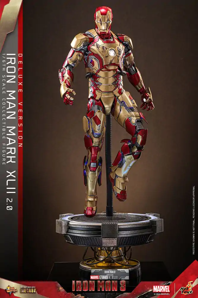 Iron Man 3 Movie Masterpiece Diecast Action Figure 1/6 Iron Man Mark XLII (2.0) Deluxe 32 cm termékfotó