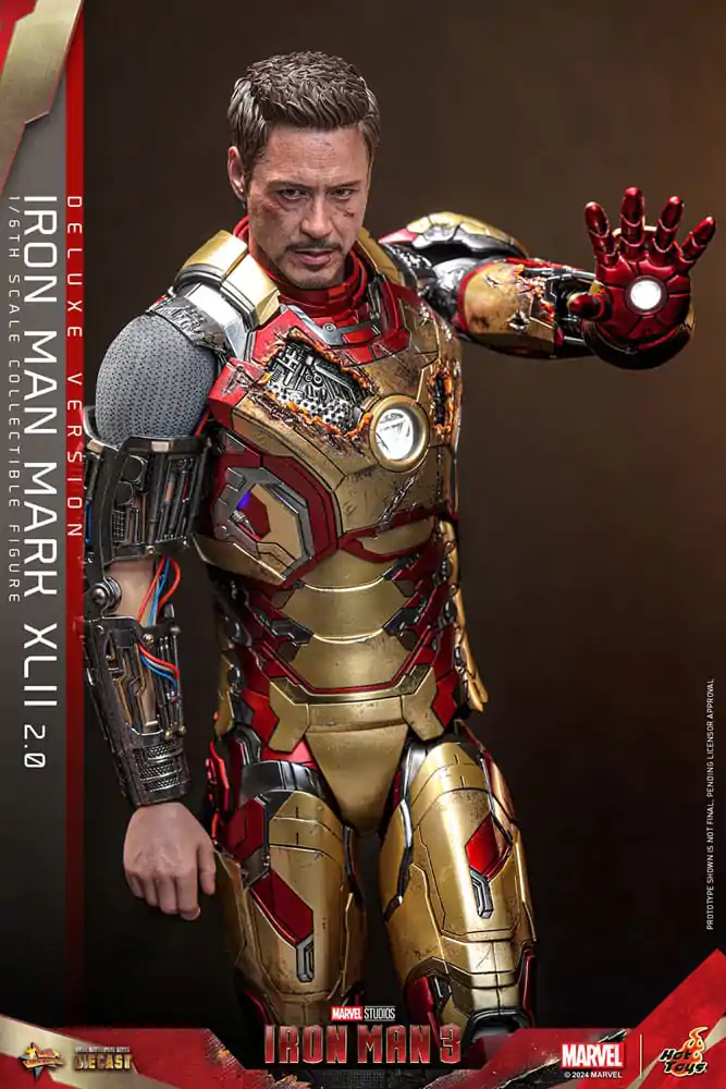 Iron Man 3 Movie Masterpiece Diecast Action Figure 1/6 Iron Man Mark XLII (2.0) Deluxe 32 cm termékfotó