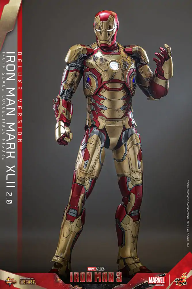 Iron Man 3 Movie Masterpiece Diecast Action Figure 1/6 Iron Man Mark XLII (2.0) Deluxe 32 cm termékfotó