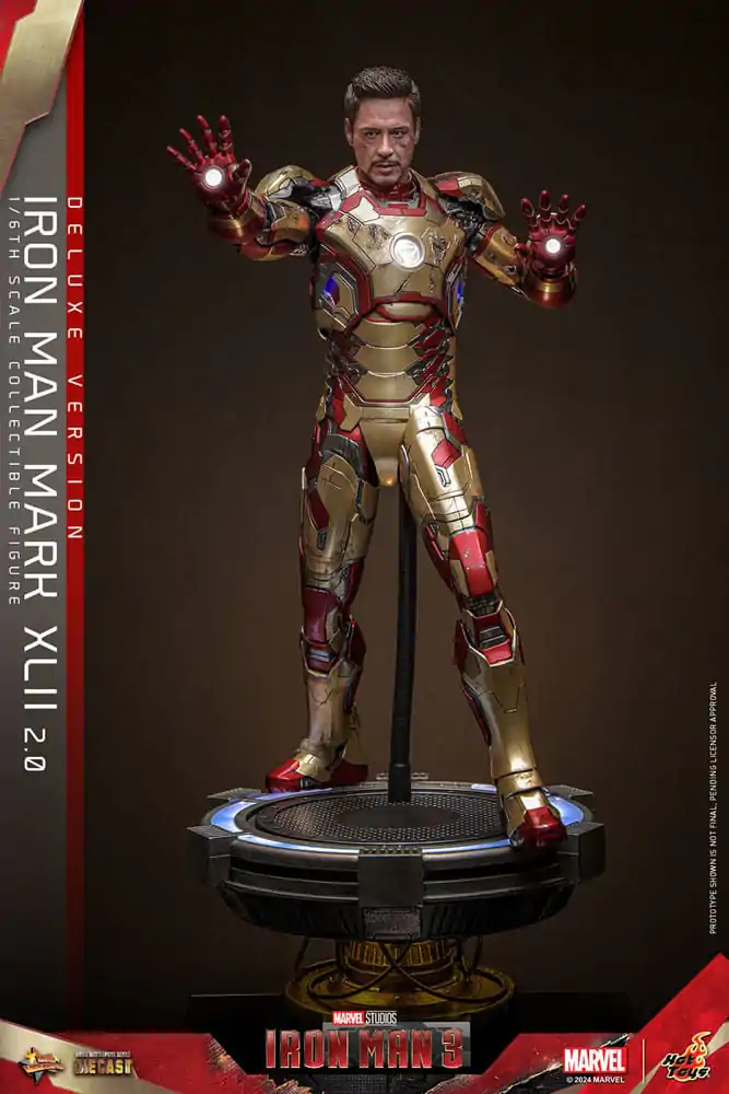 Iron Man 3 Movie Masterpiece Diecast Action Figure 1/6 Iron Man Mark XLII (2.0) Deluxe 32 cm termékfotó