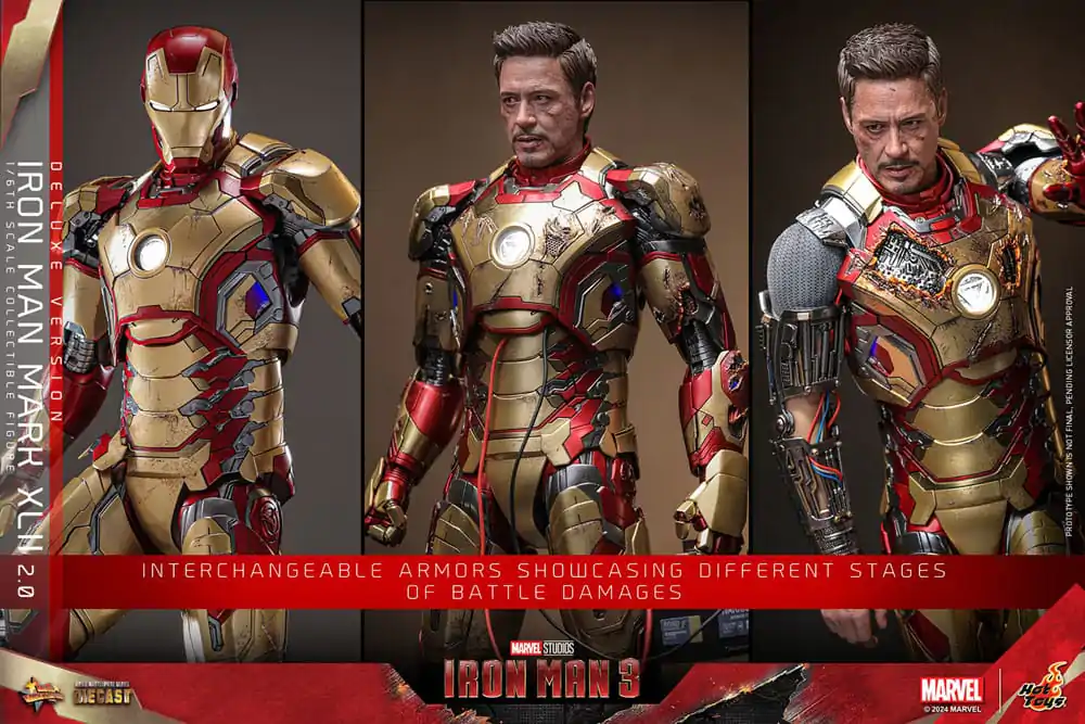 Iron Man 3 Movie Masterpiece Diecast Action Figure 1/6 Iron Man Mark XLII (2.0) Deluxe 32 cm termékfotó