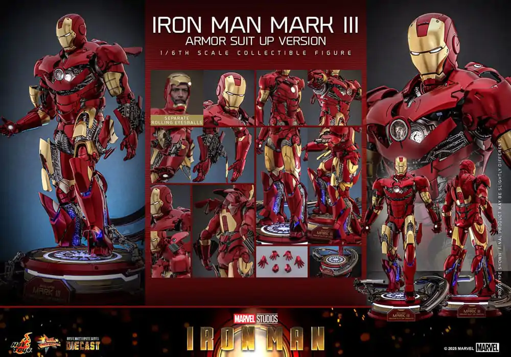 Iron Man Movie Masterpiece Diecast Action Figure 1/6 Iron Man Mark III (Armor Suit Up Version) 32 cm product photo