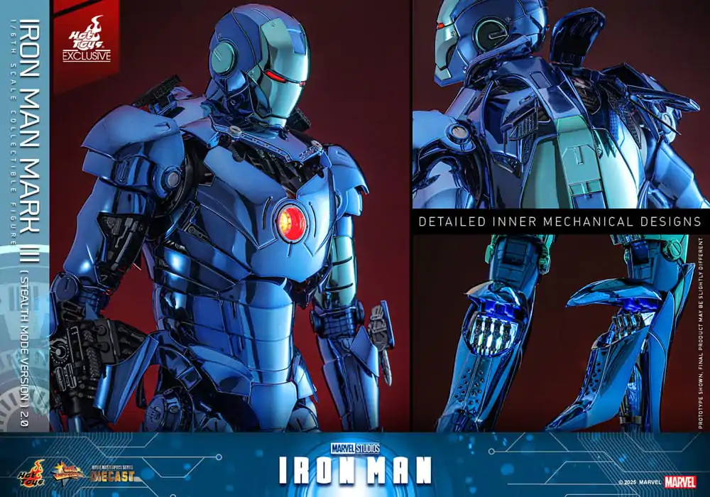 Iron Man Movie Masterpiece Diecast Action Figure 1/6 Iron Man Mark III (Stealth Mode Ver.) 2.0 Hot Toys Exclusive 33 cm product photo