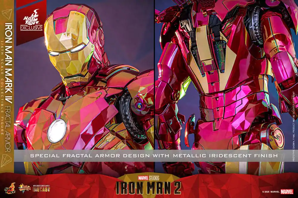 Iron Man Movie Masterpiece Diecast Action Figure 1/6 Iron Man Mark VI (Fractal Armor) Hot Toys Exclusive 33 cm product photo