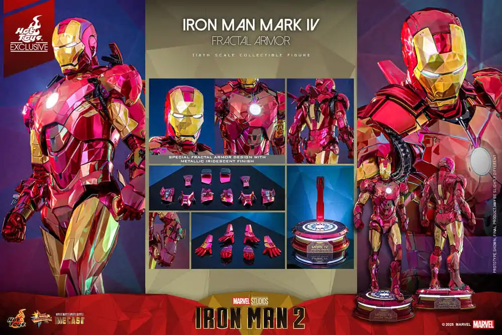 Iron Man Movie Masterpiece Diecast Action Figure 1/6 Iron Man Mark VI (Fractal Armor) Hot Toys Exclusive 33 cm product photo