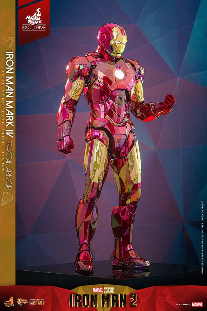 Iron Man Movie Masterpiece Diecast Action Figure 1/6 Iron Man Mark VI (Fractal Armor) Hot Toys Exclusive 33 cm product photo