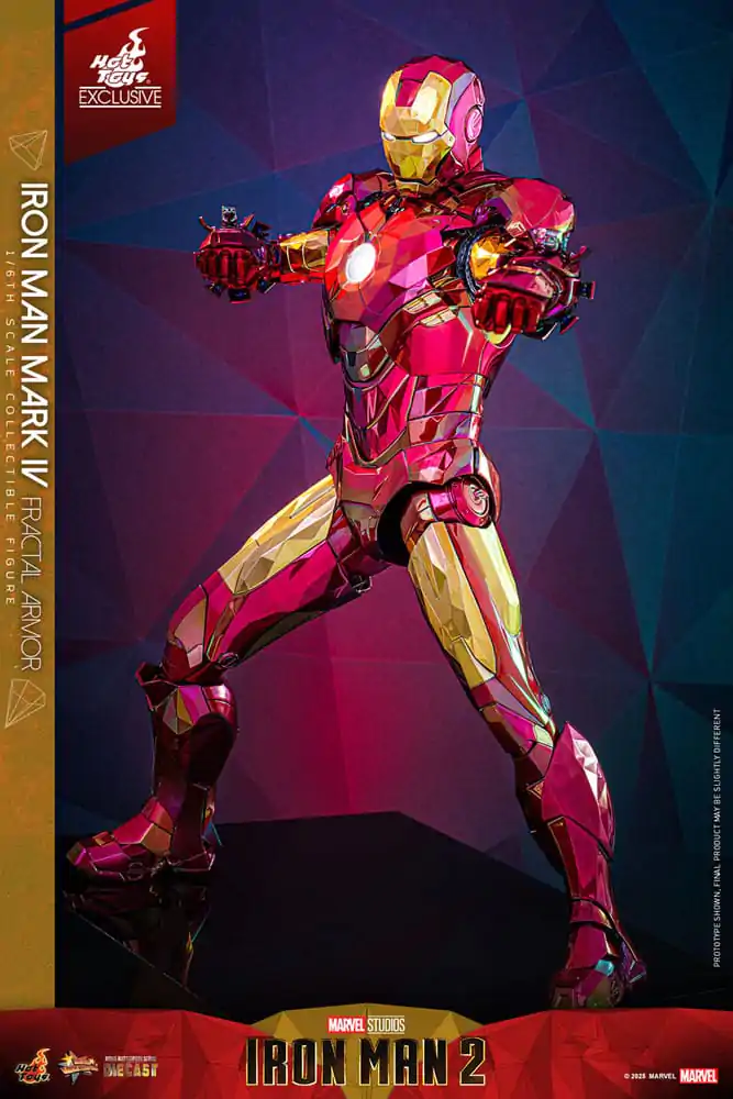 Iron Man Movie Masterpiece Diecast Action Figure 1/6 Iron Man Mark VI (Fractal Armor) Hot Toys Exclusive 33 cm product photo