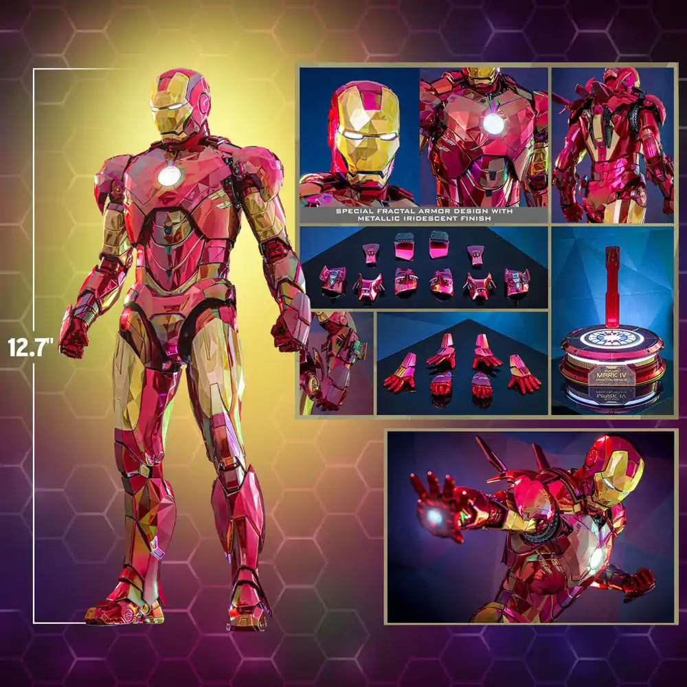 Iron Man Movie Masterpiece Diecast Action Figure 1/6 Iron Man Mark VI (Fractal Armor) Hot Toys Exclusive 33 cm product photo