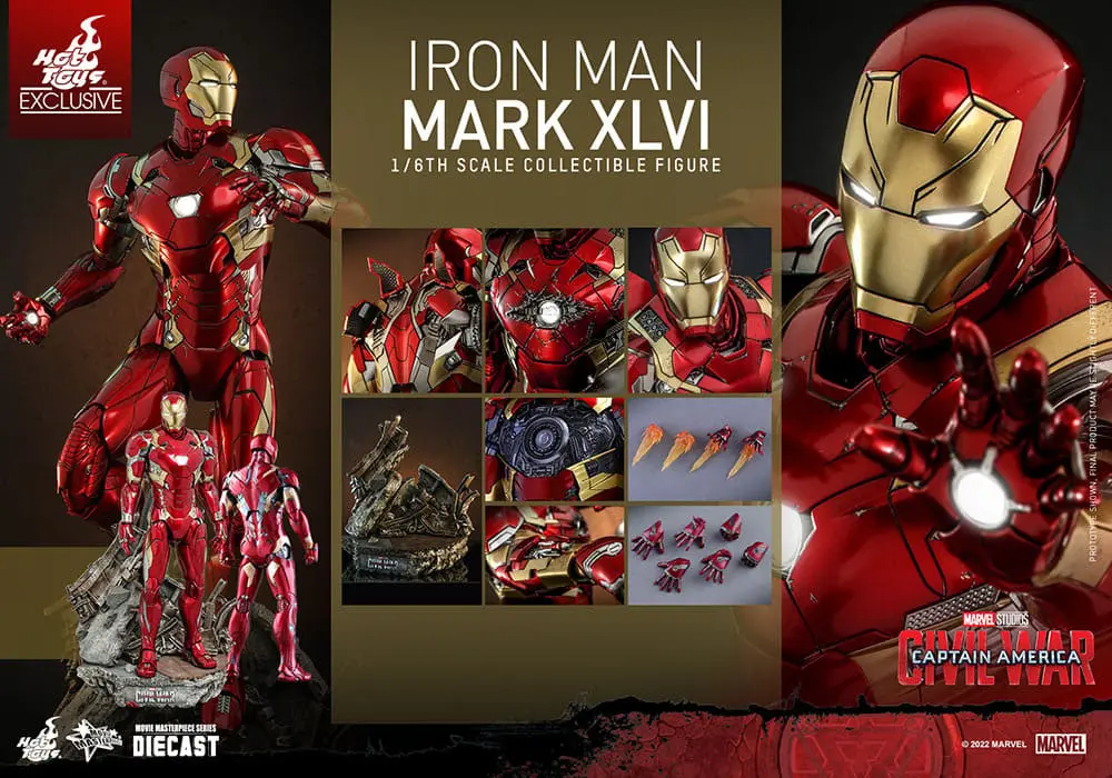Iron Man Movie Masterpiece Diecast Action Figure 1/6 Iron Man Mark XLVI 32 cm product photo