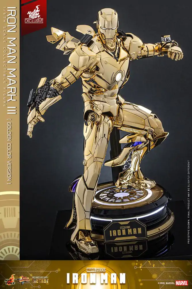 Iron Man Movie Masterpiece Diecast Action Figure 1/6 Iron Man Mark III (Gold Color Version) Hot Toys Exclusive 33 cm product photo