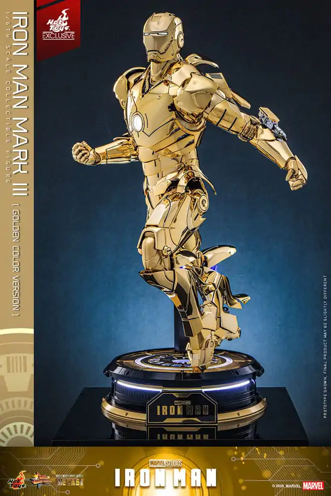 Iron Man Movie Masterpiece Diecast Action Figure 1/6 Iron Man Mark III (Gold Color Version) Hot Toys Exclusive 33 cm product photo