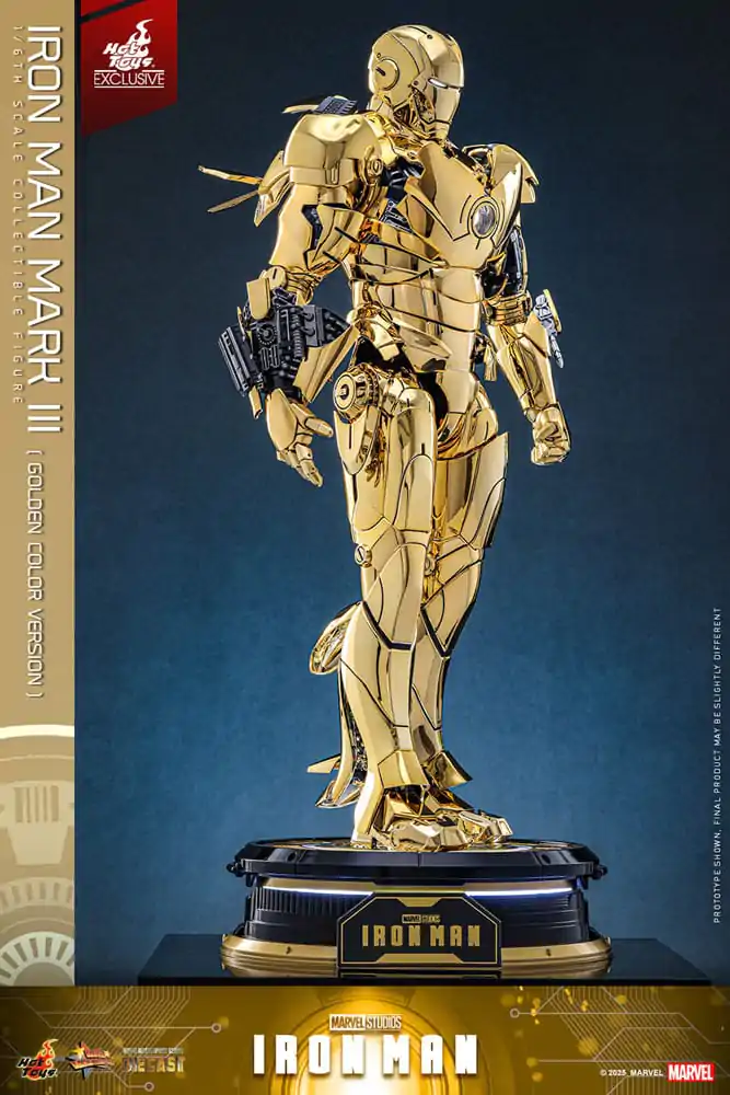 Iron Man Movie Masterpiece Diecast Action Figure 1/6 Iron Man Mark III (Gold Color Version) Hot Toys Exclusive 33 cm product photo