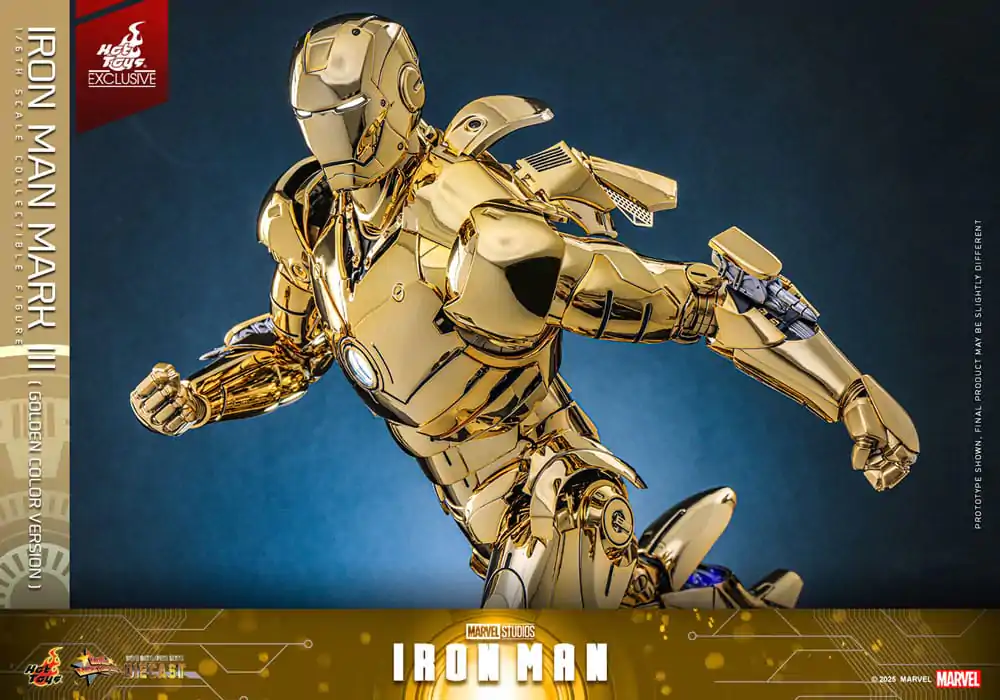 Iron Man Movie Masterpiece Diecast Action Figure 1/6 Iron Man Mark III (Gold Color Version) Hot Toys Exclusive 33 cm product photo