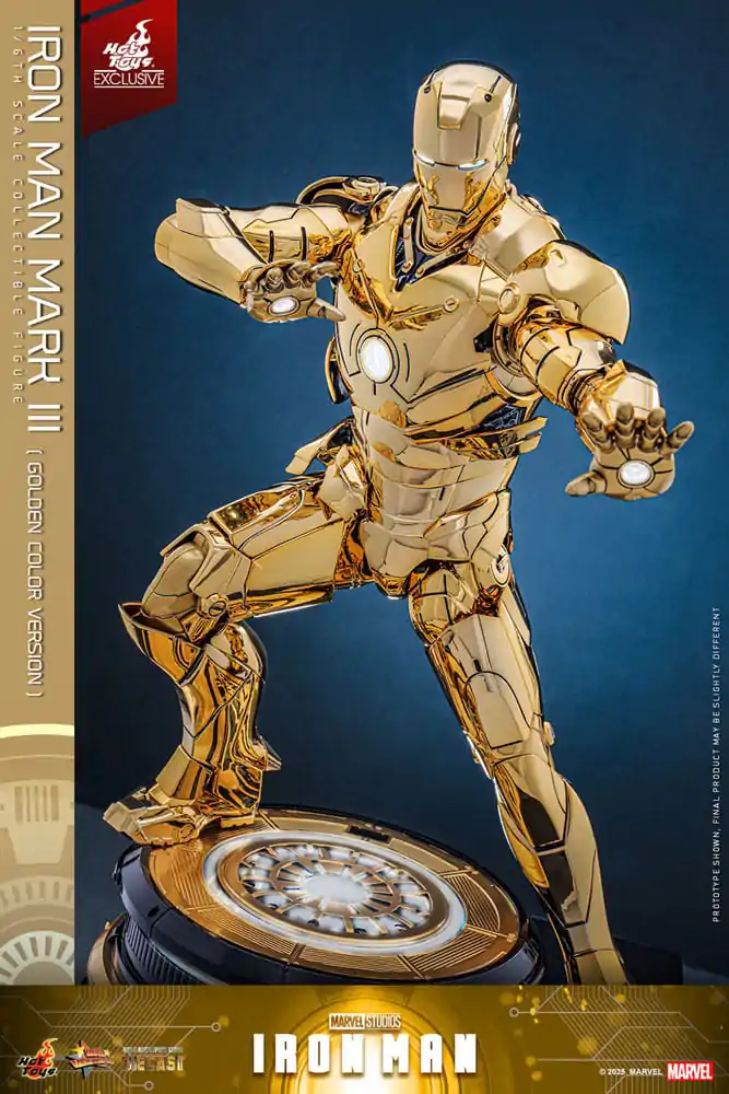 Iron Man Movie Masterpiece Diecast Action Figure 1/6 Iron Man Mark III (Gold Color Version) Hot Toys Exclusive 33 cm product photo