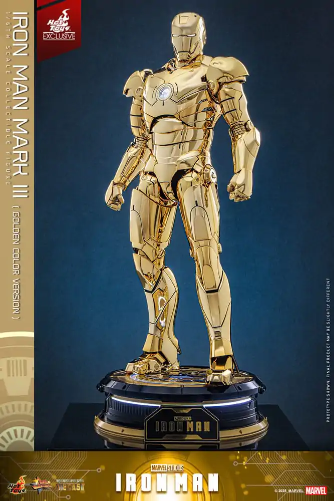 Iron Man Movie Masterpiece Diecast Action Figure 1/6 Iron Man Mark III (Gold Color Version) Hot Toys Exclusive 33 cm product photo