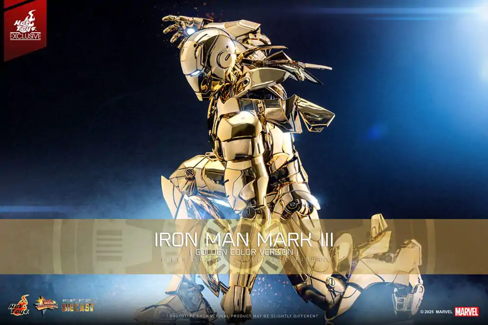 Iron Man Movie Masterpiece Diecast Action Figure 1/6 Iron Man Mark III (Gold Color Version) Hot Toys Exclusive 33 cm product photo