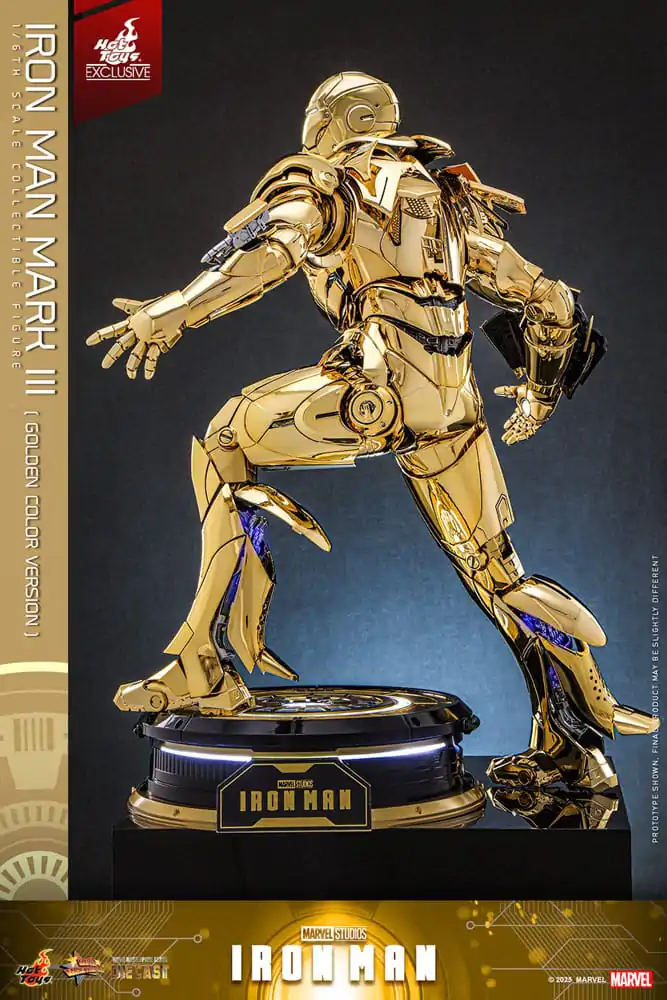 Iron Man Movie Masterpiece Diecast Action Figure 1/6 Iron Man Mark III (Gold Color Version) Hot Toys Exclusive 33 cm product photo