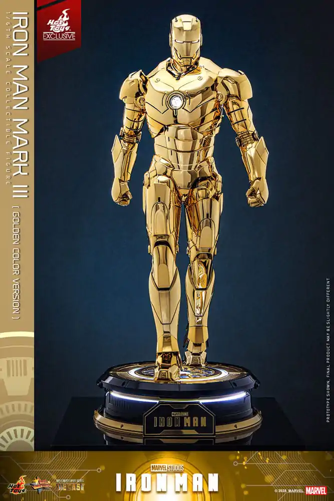 Iron Man Movie Masterpiece Diecast Action Figure 1/6 Iron Man Mark III (Gold Color Version) Hot Toys Exclusive 33 cm product photo